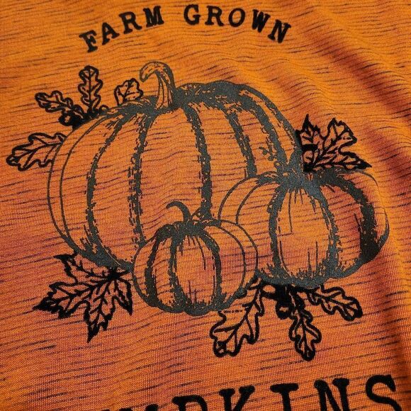 🔸️TruSelf Rust Orange Autumn/Fall Pumpkin 3/4 Sleeve Top Large - Picture 7 of 12